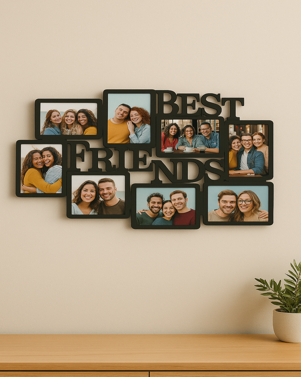 Best Friends Wooden Photo Collage Frame – Cherish Memories Together
