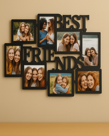 Best Friends Wooden Photo Collage Frame – Cherish Memories Together