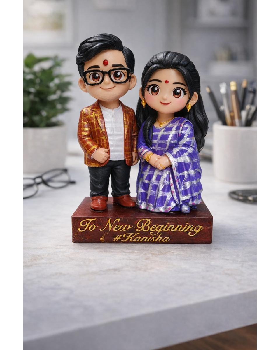 Custom Couple Miniature – Chibi Style Figurine