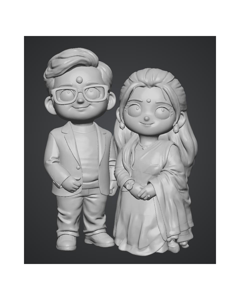 Custom Couple Miniature – Chibi Style Figurine