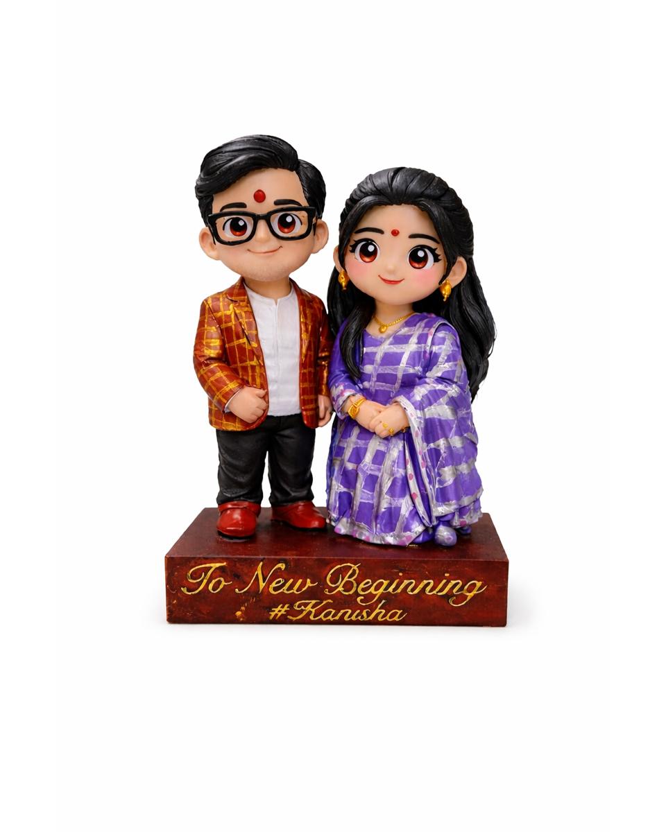 Custom Couple Miniature – Chibi Style Figurine