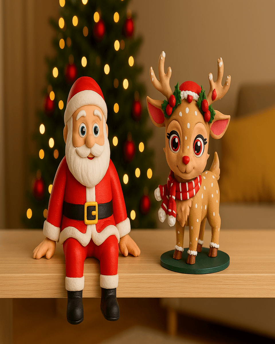 Adorable Reindeer Character Figurine – Premium Handcrafted Gift & Shelf Decor