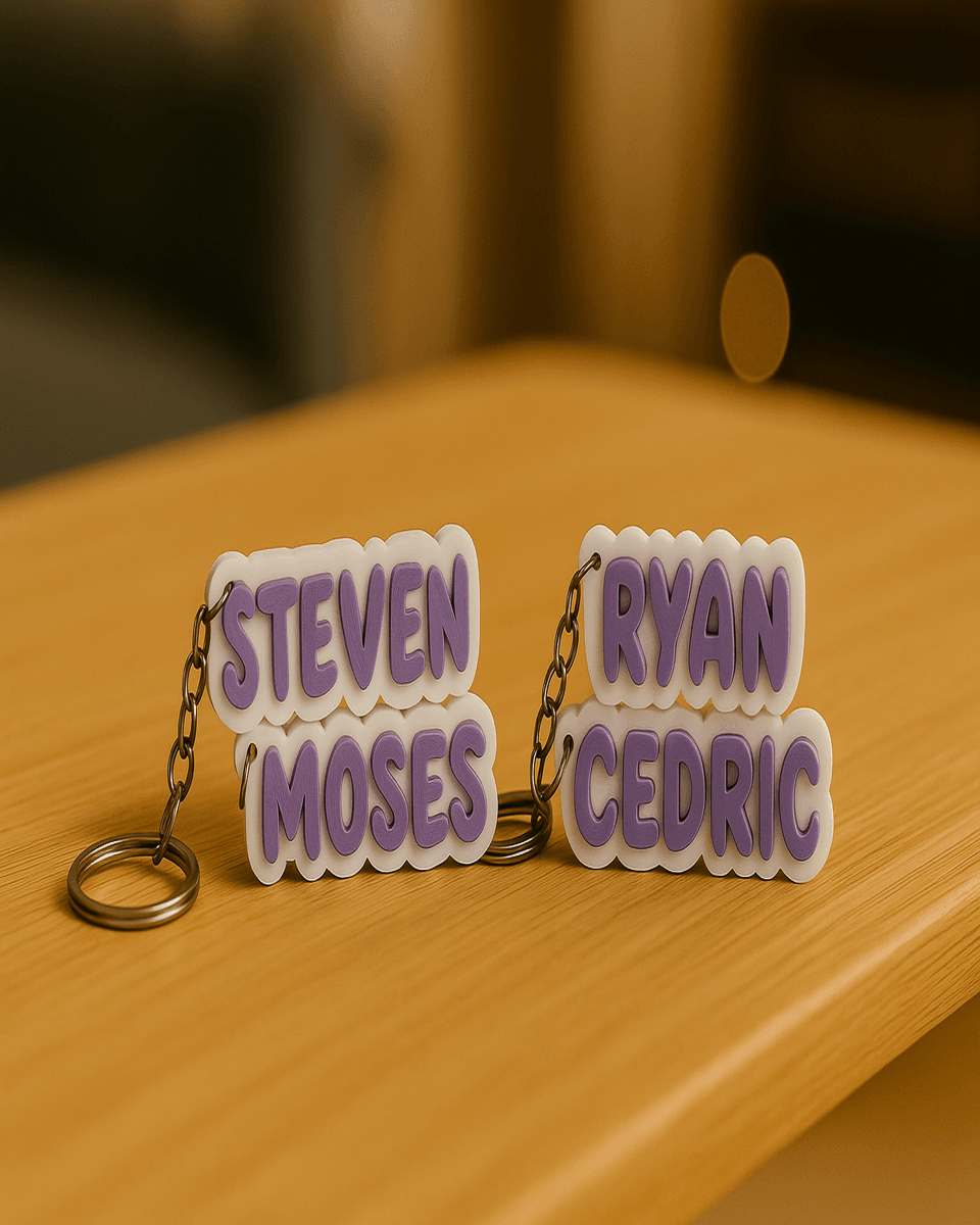 Glow-in-the-Dark Personalized Name Keychain Set of 4