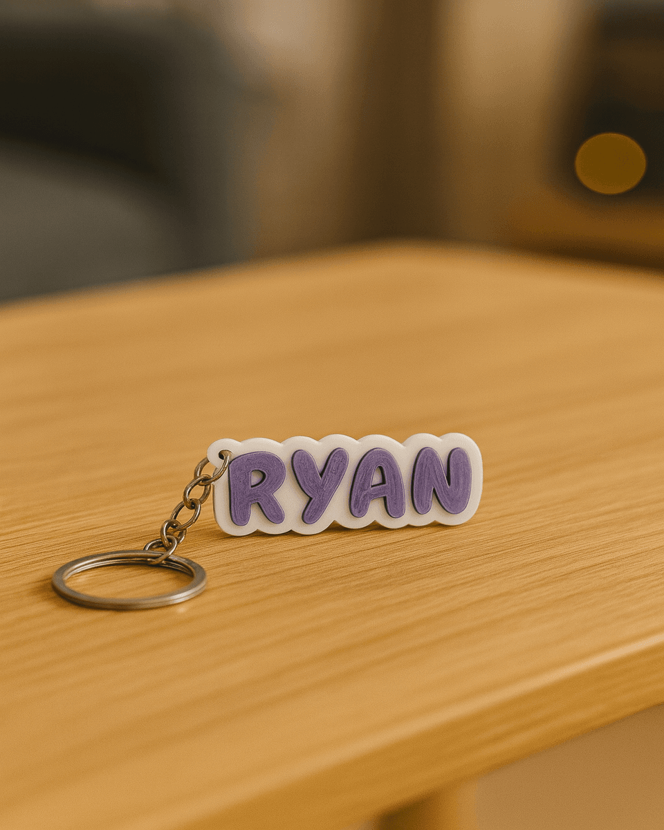 Glow-in-the-Dark Personalized Name Keychain Set of 4