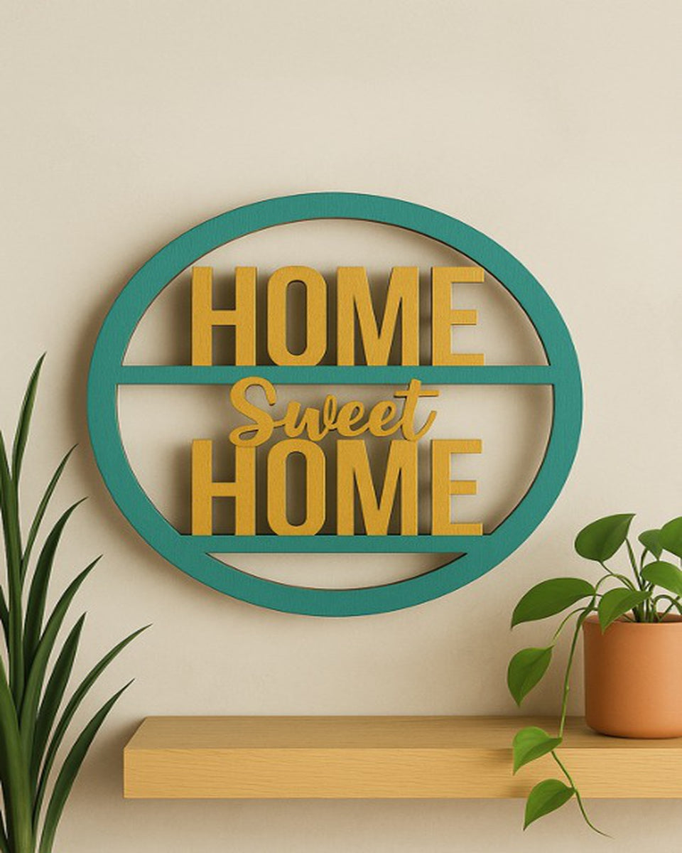 “Home Sweet Home” – Wall Art Circular Wooden Plaque
