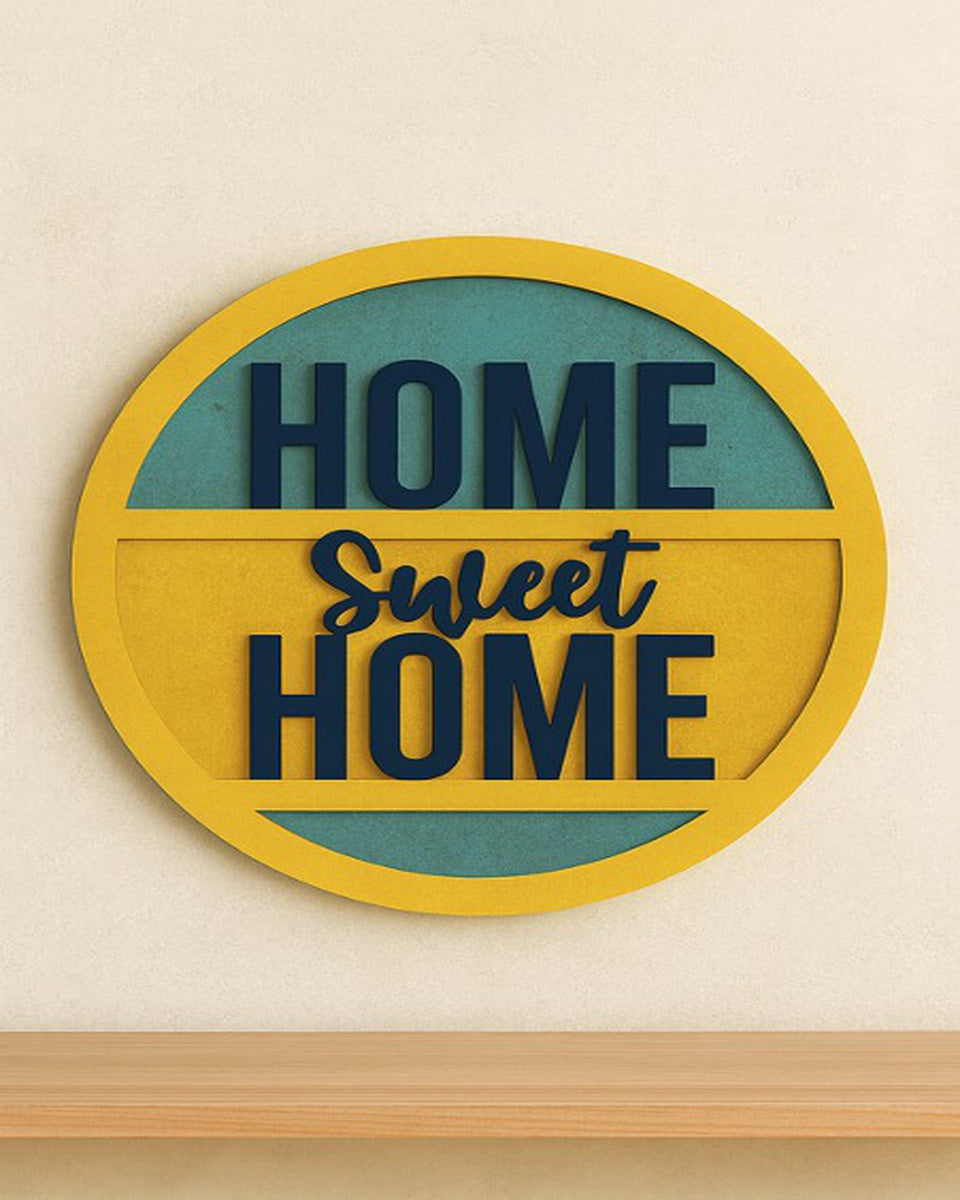 “Home Sweet Home” – Wall Art Circular Wooden Plaque