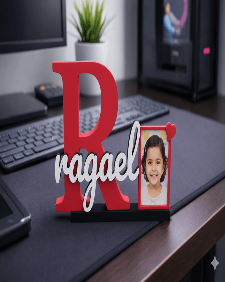 Name Photo Stand – Custom 3D Desk Decor