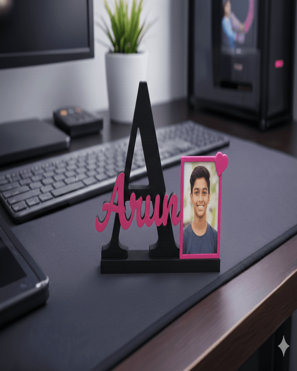Name Photo Stand – Custom 3D Desk Decor