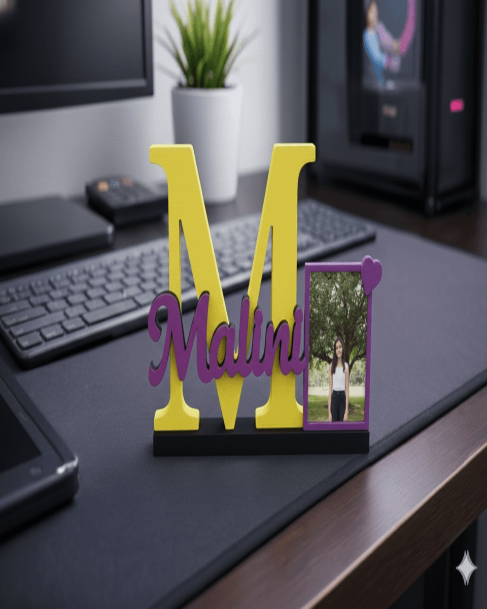 Name Photo Stand – Custom 3D Desk Decor