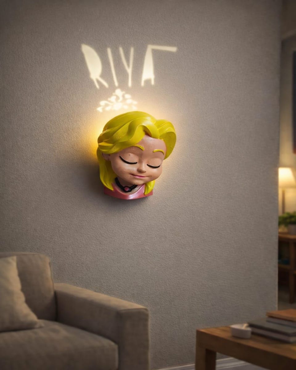 The Crowned Glow: Personalized Name Princess Lamp