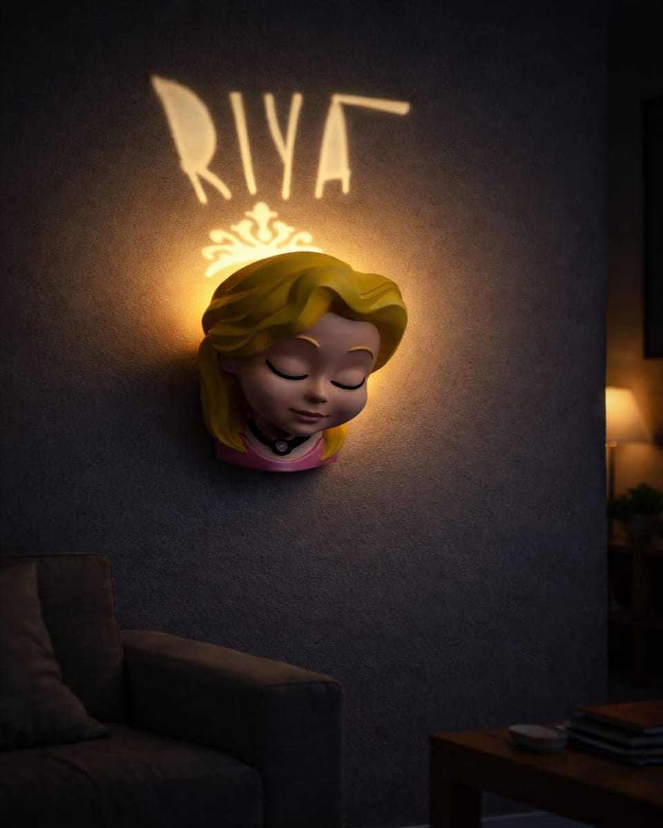 The Crowned Glow: Personalized Name Princess Lamp