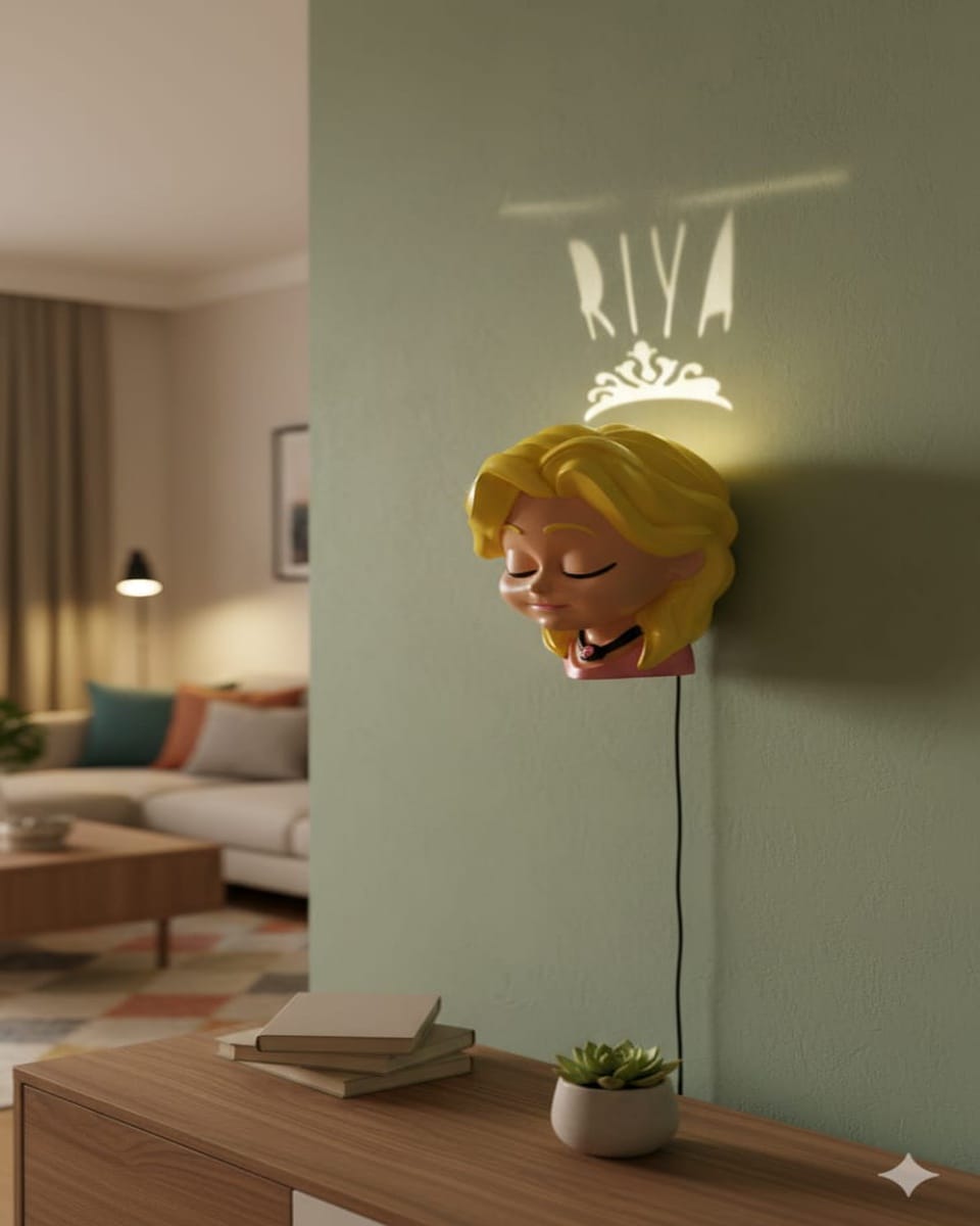 The Crowned Glow: Personalized Name Princess Lamp