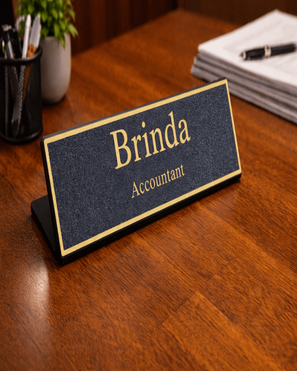 Professional Custom Desktop Nameplate