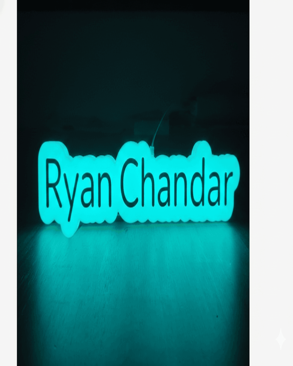 The Glow Series Custom LED Light Box Name Display