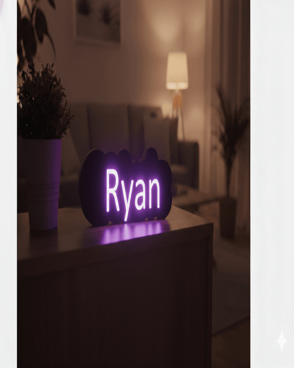 The Glow Series Custom LED Light Box Name Display