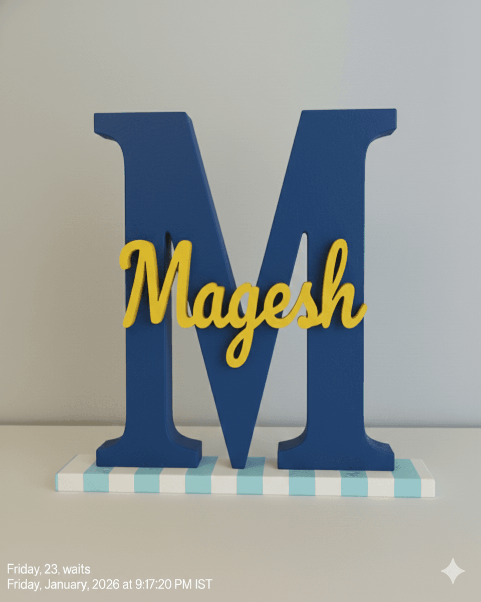 The Signature Monogram: Custom Initial Name Board