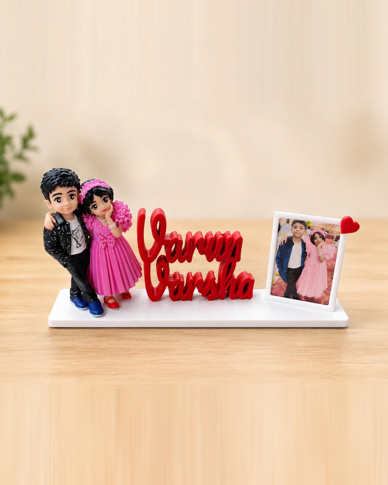 Personalized Brother & Sister Miniature with Name & Photo Frame