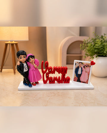 Personalized Brother & Sister Miniature with Name & Photo Frame