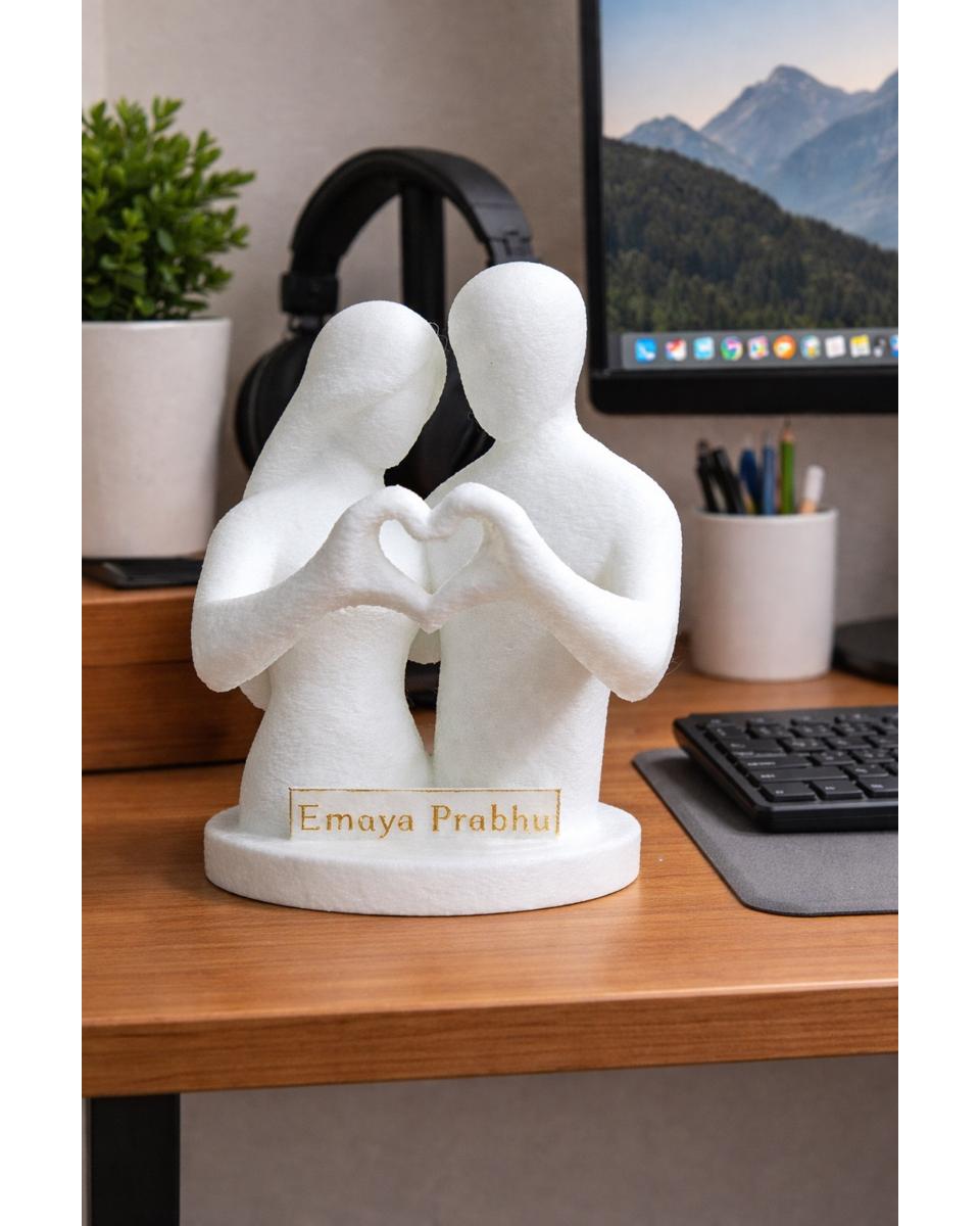 Heart Shape Miniature Couple Sculpture