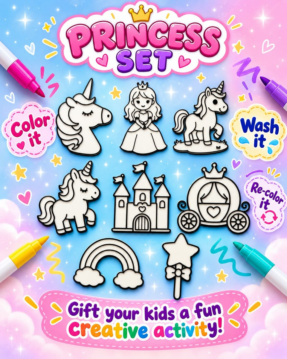 Princess Set – colour it, wash it, re-colour it