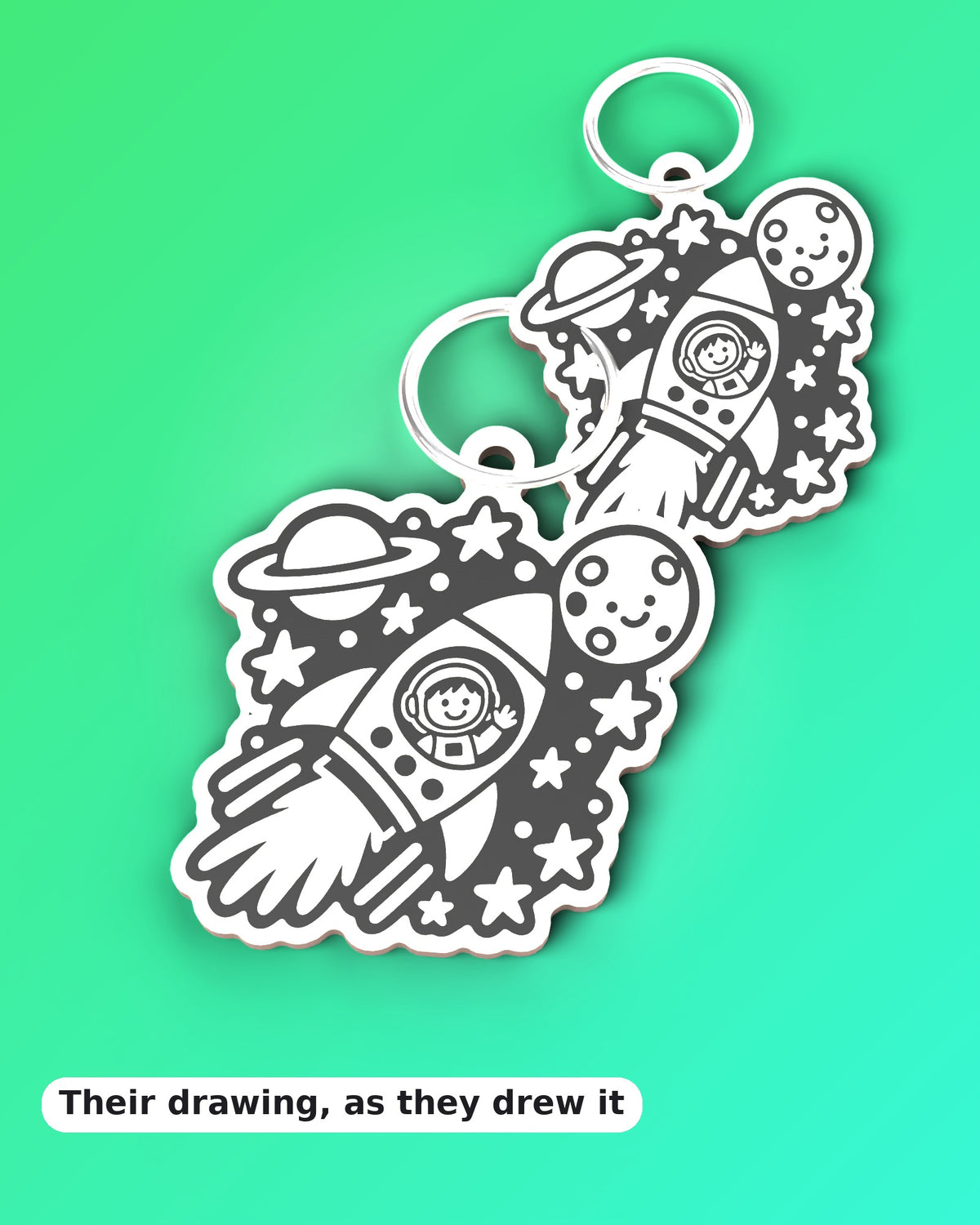 Child’s drawing keychain — Kraft Lady Shop