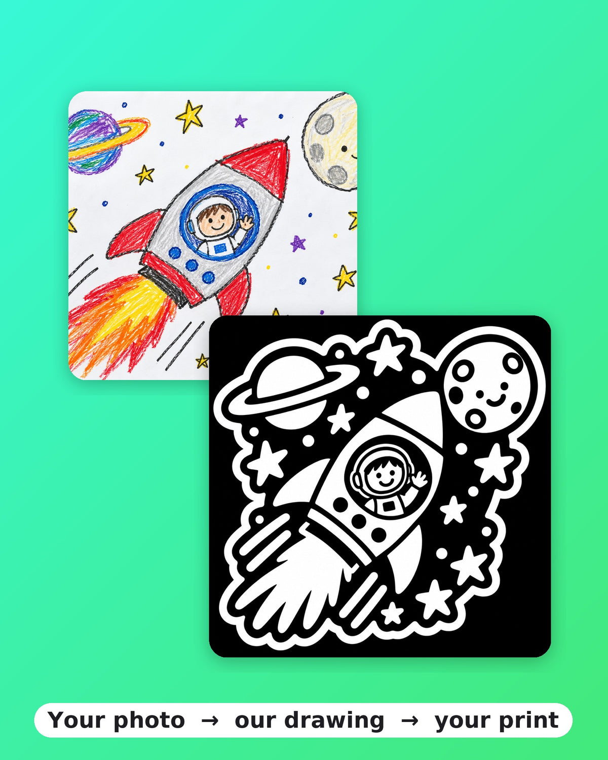 Child’s drawing keychain — Kraft Lady Shop