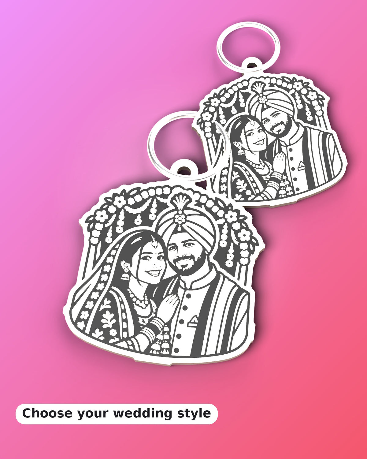 Wedding couple keychain — Kraft Lady Shop