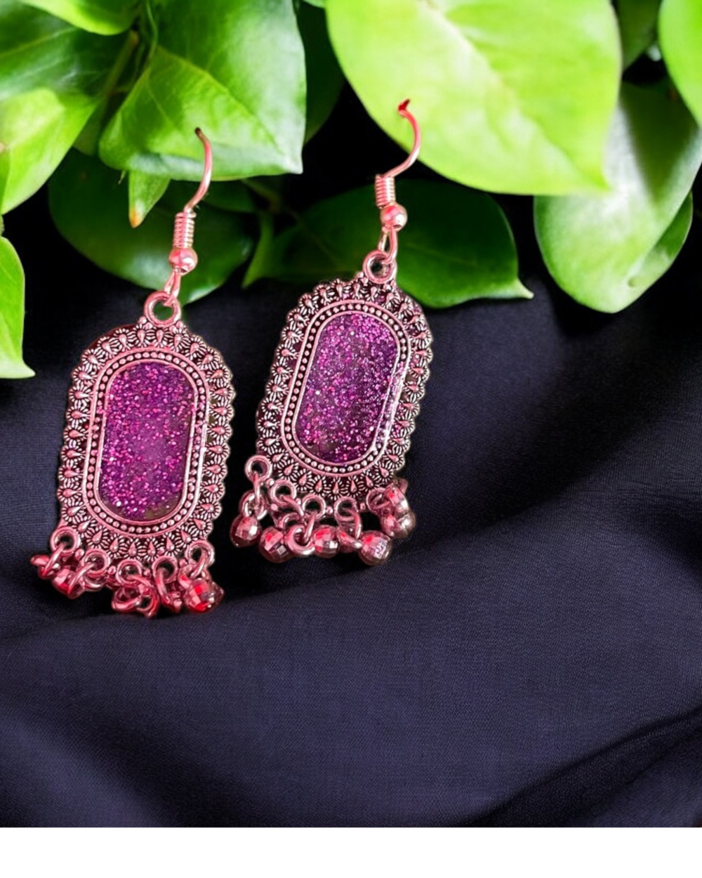 Mystic Purple oxidized Earrings 🌸