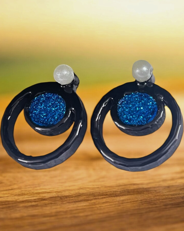 Midnight Swirl Earrings 🌙💙