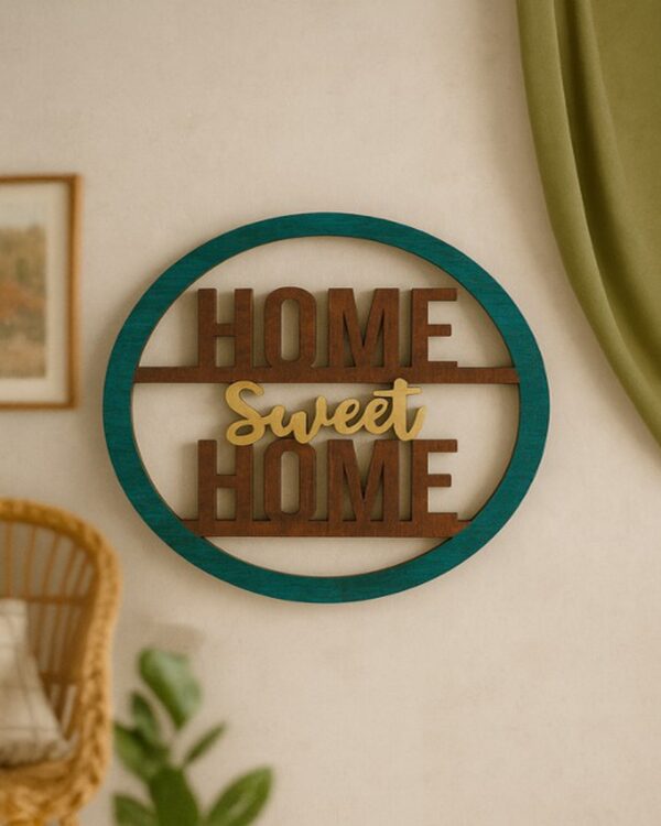 “Home Sweet Home” – Wall Art Circular Wooden Plaque