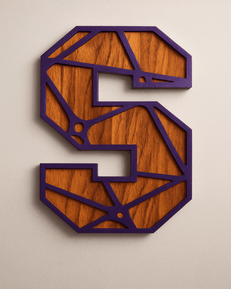 Premium Geometric Wooden Letter Wall Art – Customizable Alphabet Design for Modern Home & Office Decor (Copy)