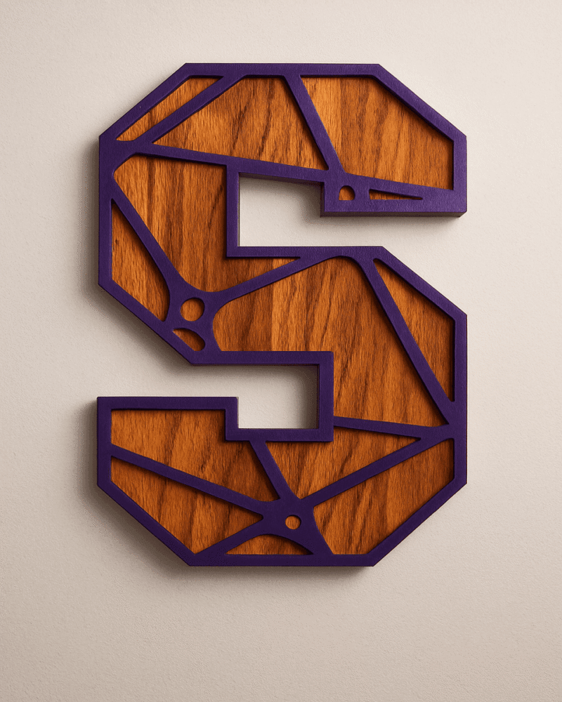 Premium Geometric Wooden Letter Wall Art – Customizable Alphabet Design for Modern Home & Office Decor (Copy)