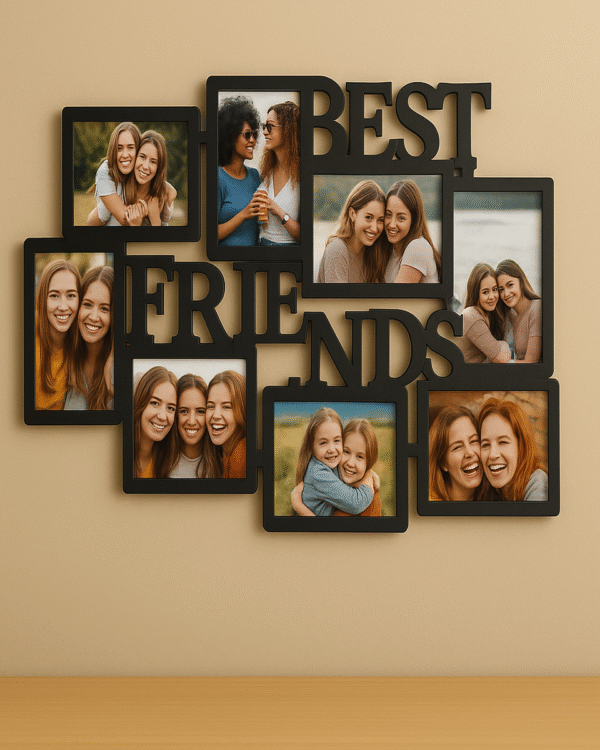 Best Friends Wooden Photo Collage Frame – Cherish Memories Together