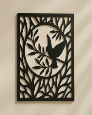 bird on branch wall art