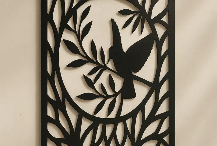 bird on branch wall art