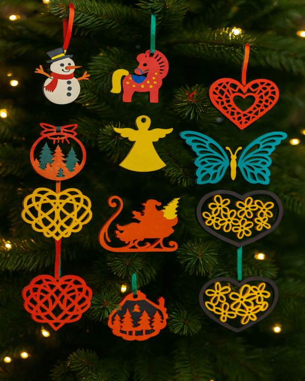 Festive 10-Piece Christmas Hanging Ornaments – Handcrafted Holiday Tree Decor Set