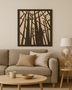 forest silhouette wall art home decor