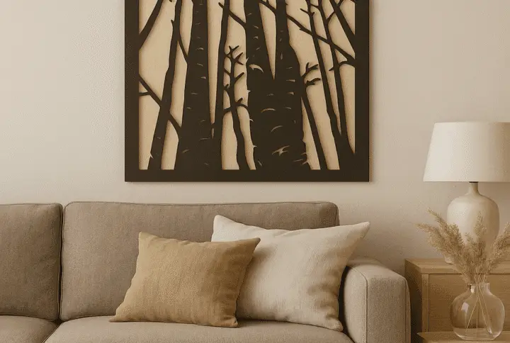 forest silhouette wall art home decor