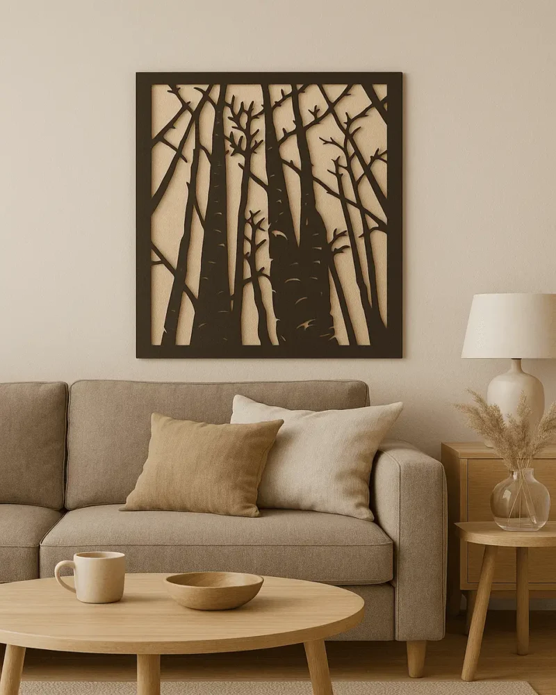 Forest Silhouette Wall Art – Modern Nature-Inspired Home Decor