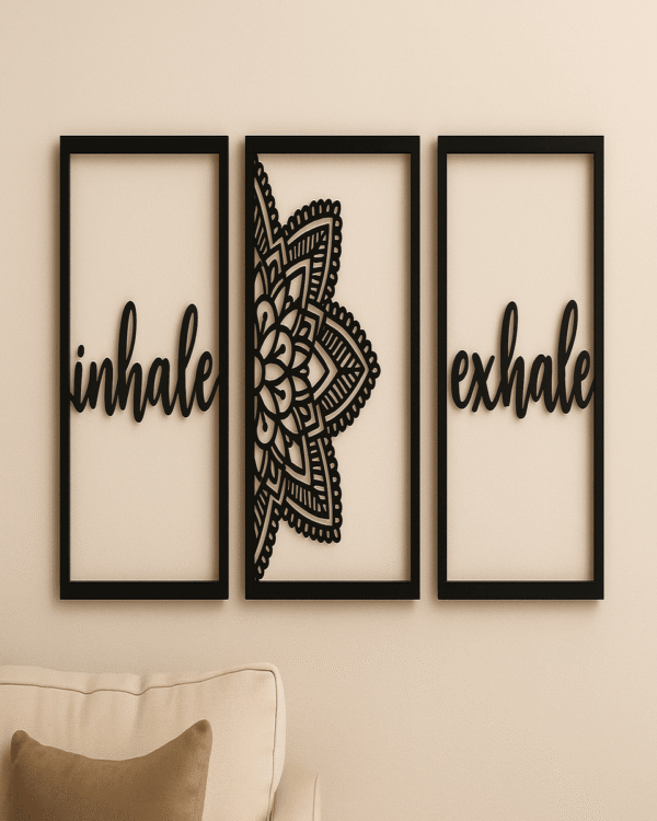 Inhale Exhale Serenity Wall Art Set – 3-Piece Minimalistic Design for Modern Interiors