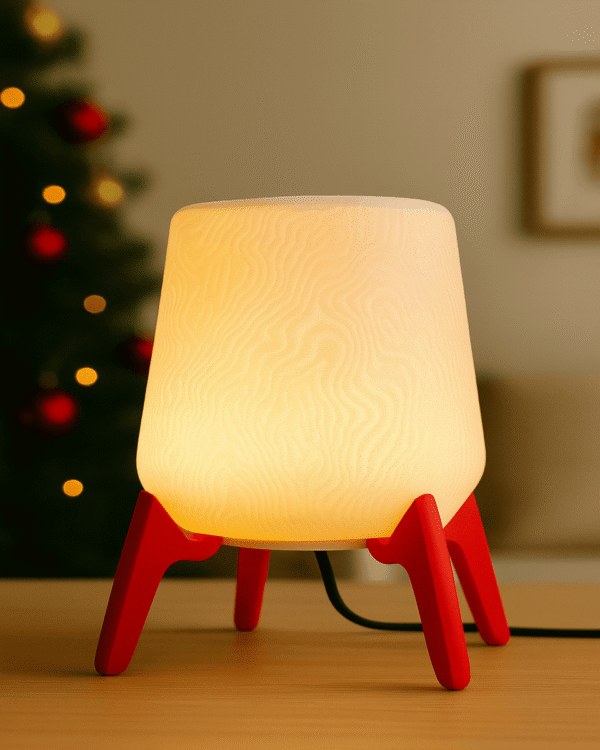 Modern Ambient Lamp – Red Stand Design