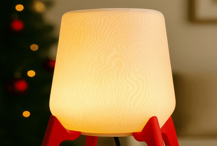 Modern Ambient Lamp – Red Stand Design