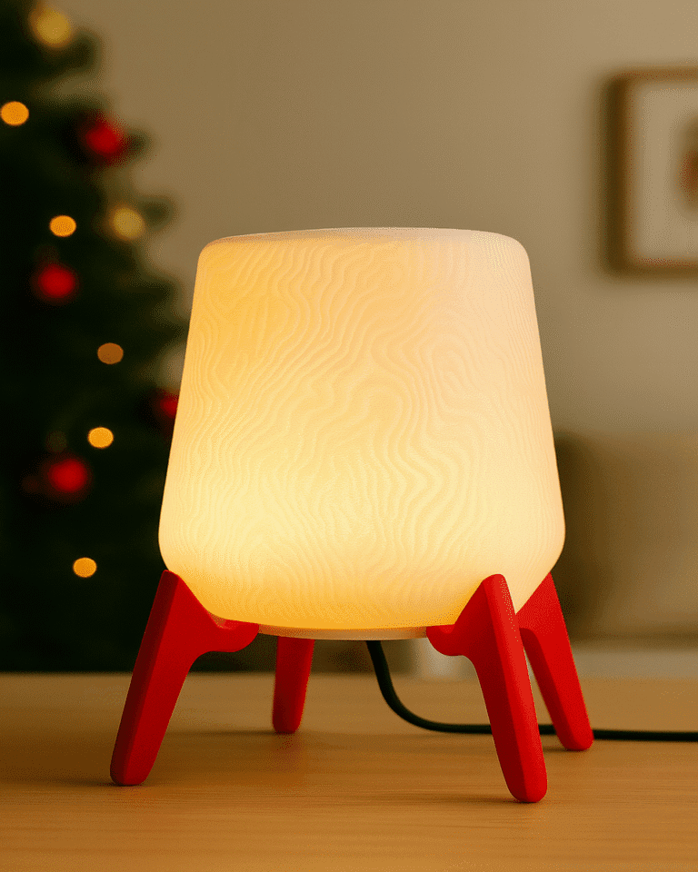 Modern Ambient Lamp – Red Stand Design