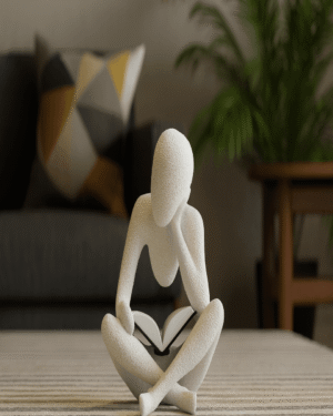 Contemplative Reader Figurine – Modern Minimalist Sculpture