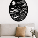 Moonlight Waves 3D-Printed Wall Art – Circular Design