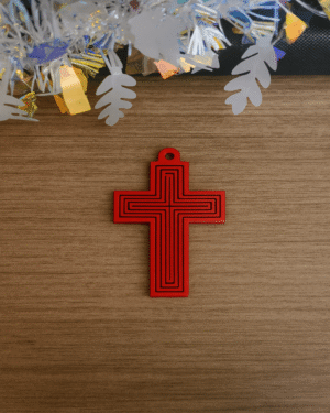 Layered Dual color Glow in Dark Cross Keychain