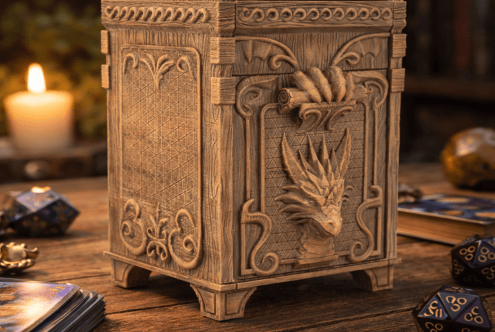 Dragon Deck Box & Dice Tray - Tabletop Card Storage