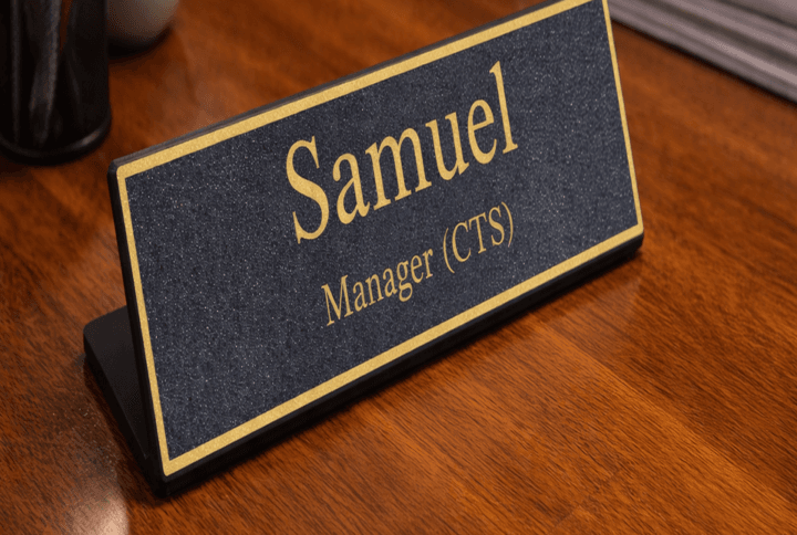 Professional Custom Desktop Nameplate