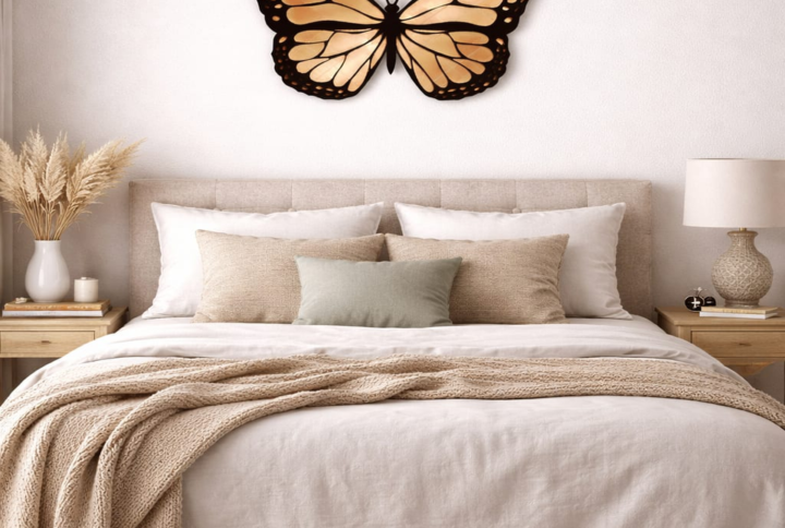 Monarch Butterfly Wall Art – Elegant Bedroom Decor